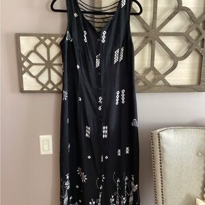 R&K Black Aztec Patterned Dress, Boho